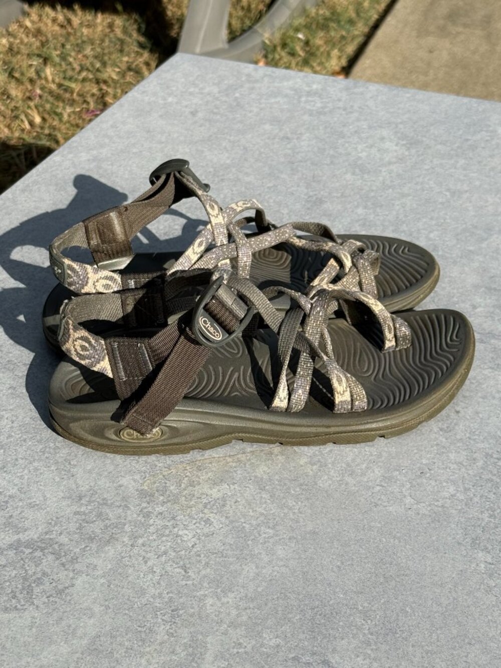 Chaco ZX/2 Yampa Womens 7 Gray Strappy Hiking Sandals Gorpcore Granola 4327